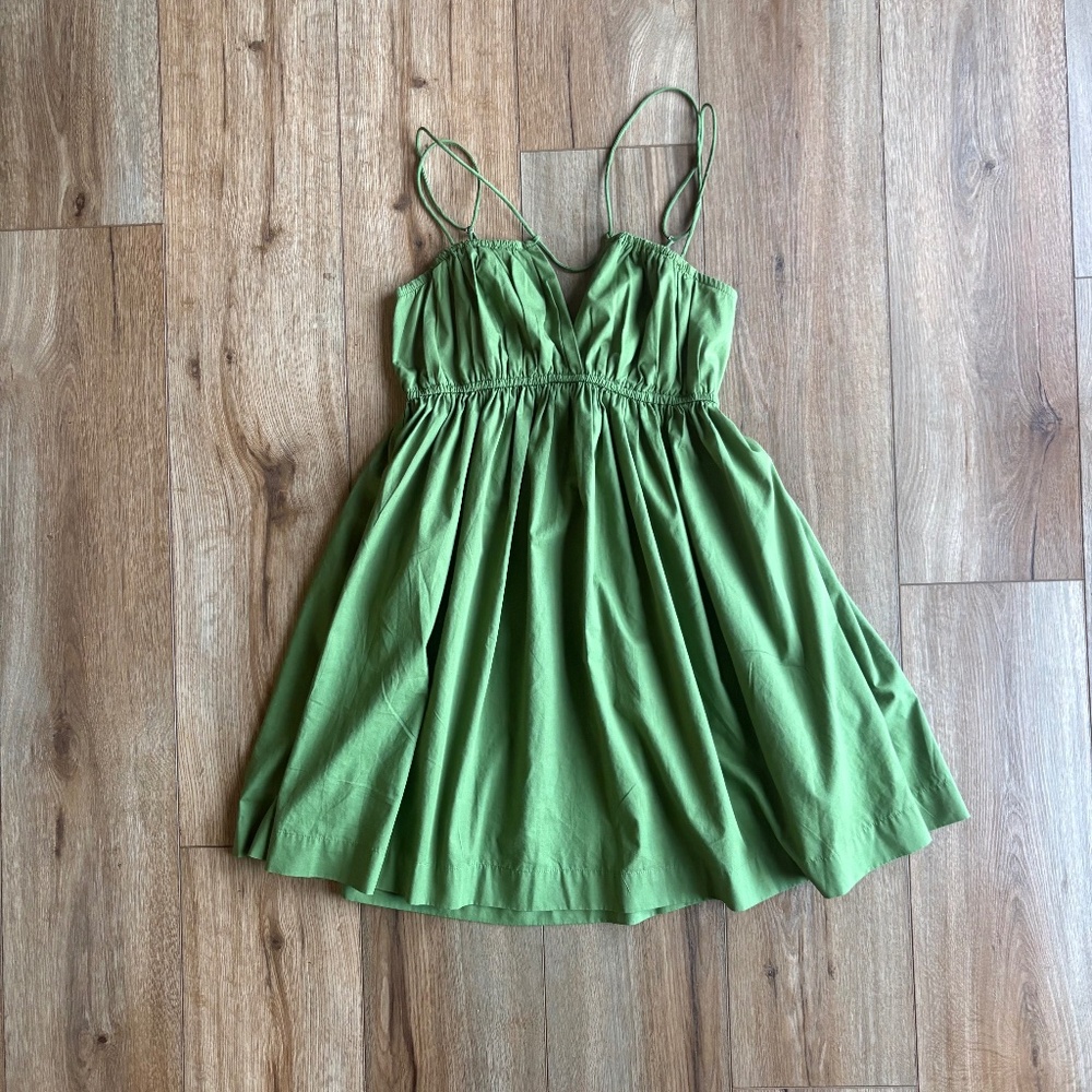 NWT Abercrombie and Fitch Green Strappy Babydoll Mini Dress Women’s Size MP